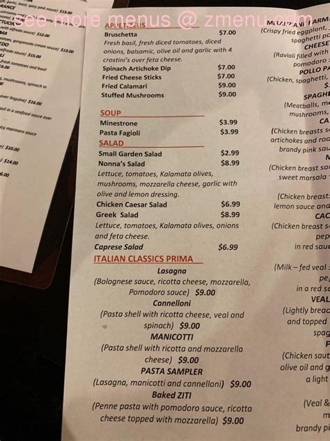 la nonna belton|la nonna italian restaurant menu.